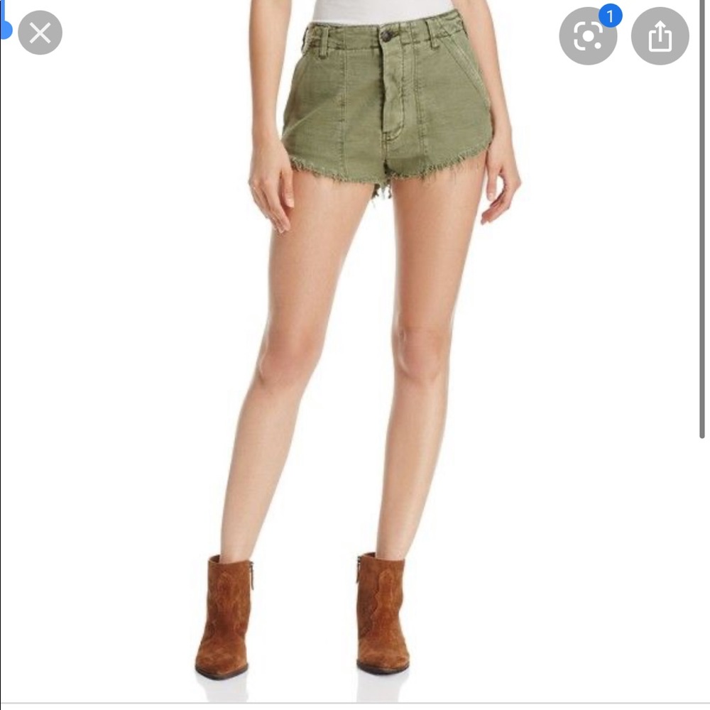 Free People Army Green Shorts
